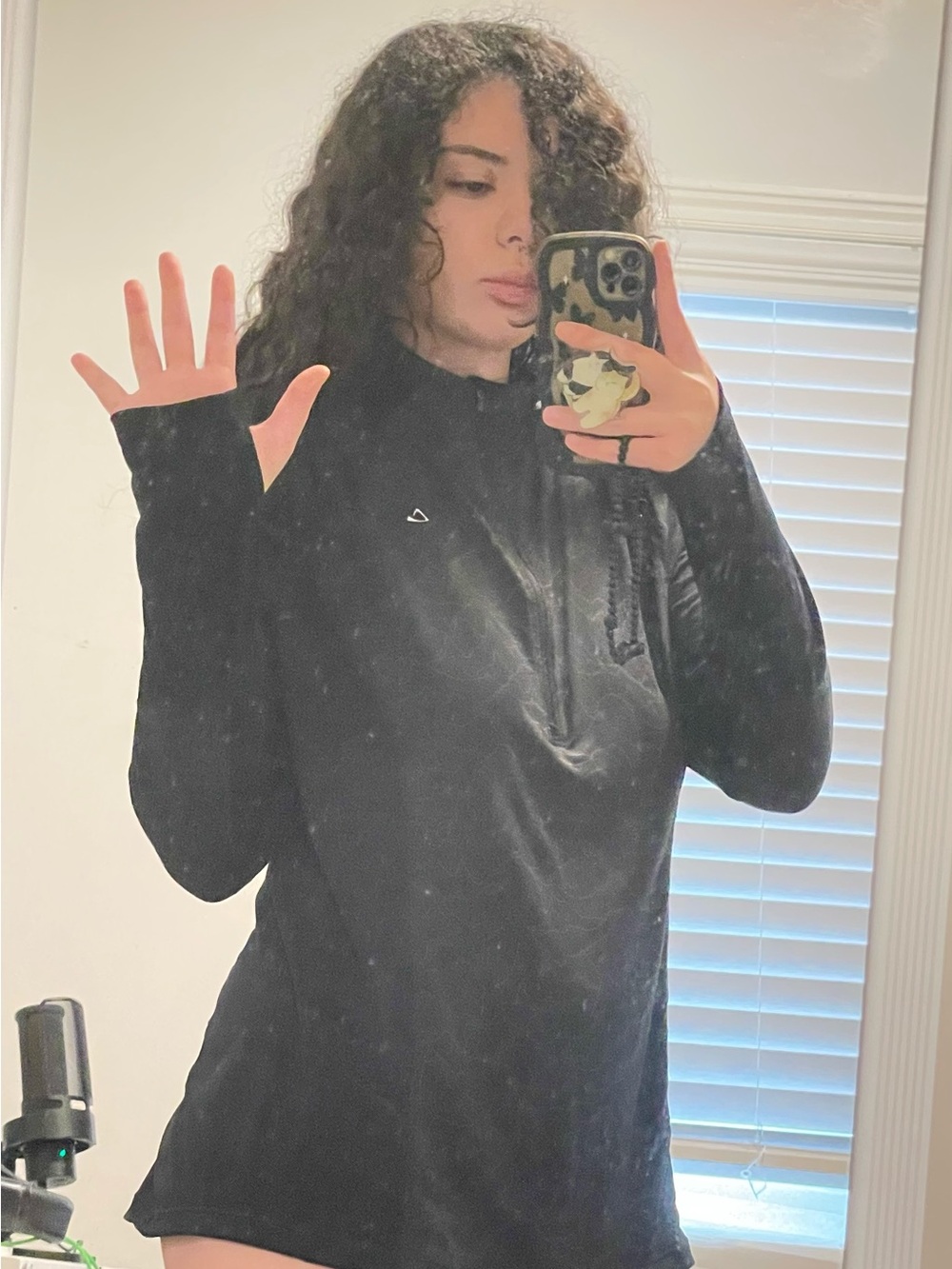Paradox Black Quarter-Zip Turtleneck Pullover